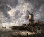 RUISDAEL, Jacob Isaackszon van The Windmill at Wijk bij Duurstede af Spain oil painting reproduction